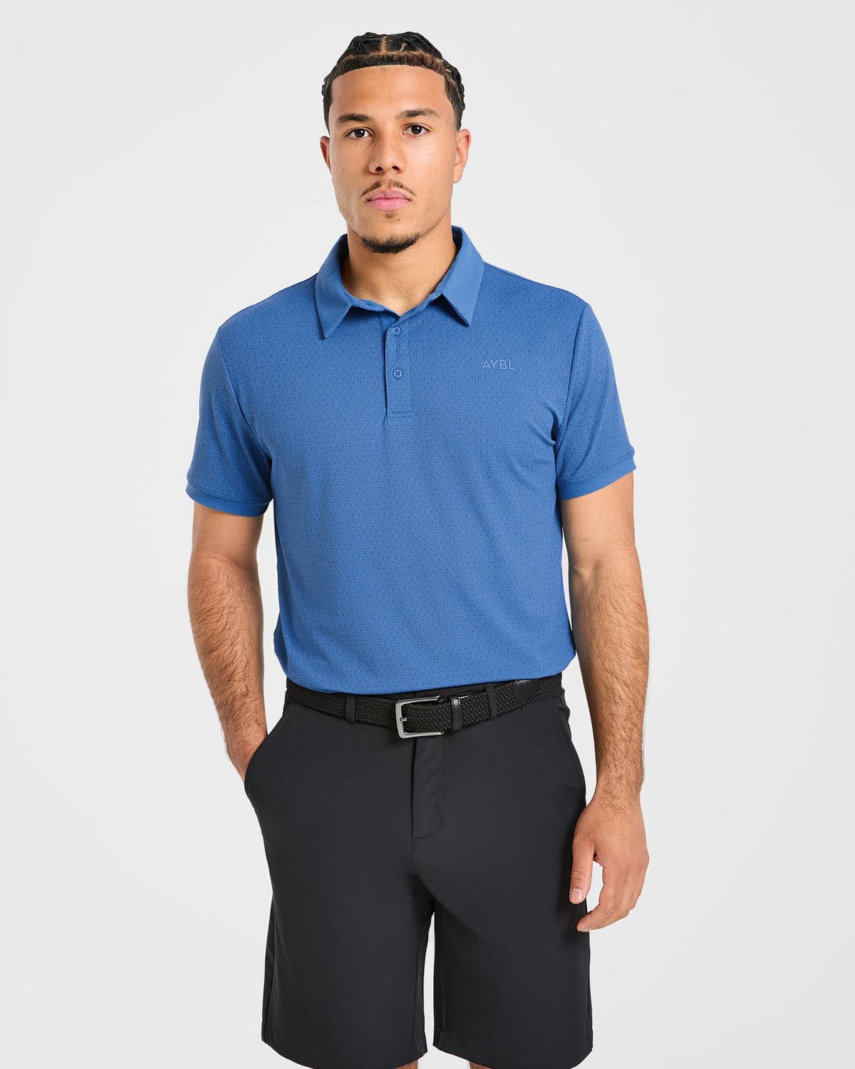Precision Geometric Polo - Ocean Bleu