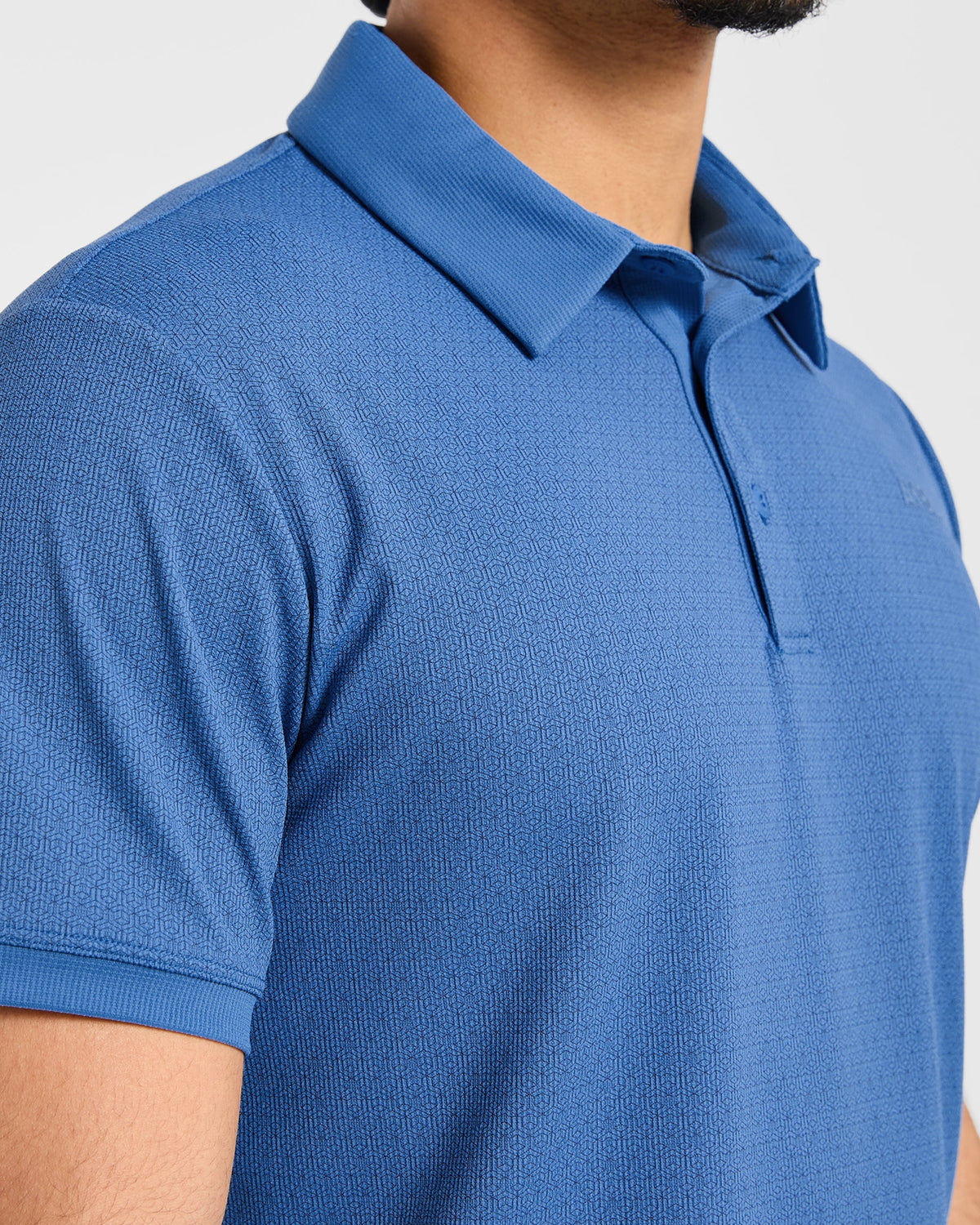 Precision Geometric Polo - Ocean Bleu