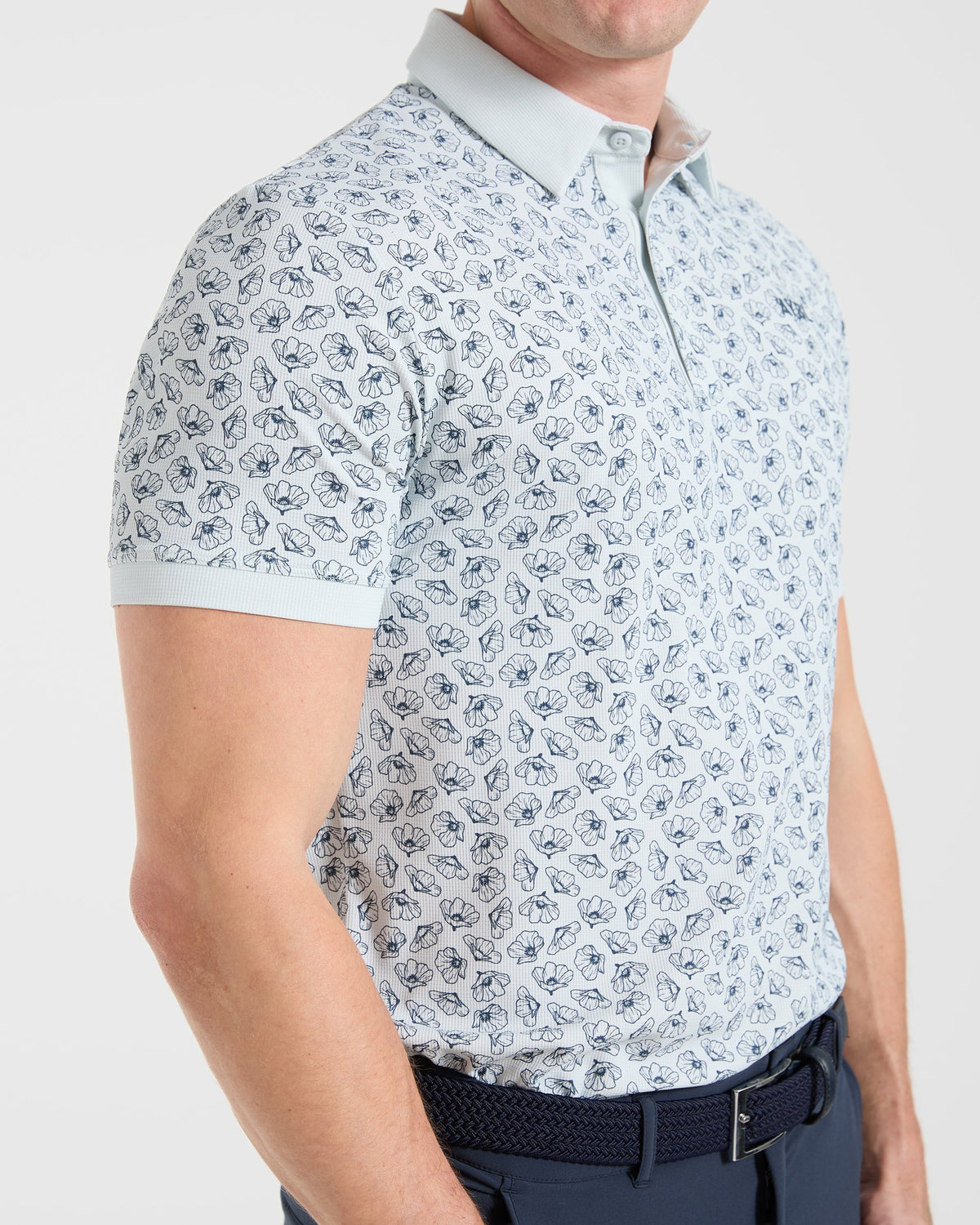 Precision Camellias Polo - Ice Bleu