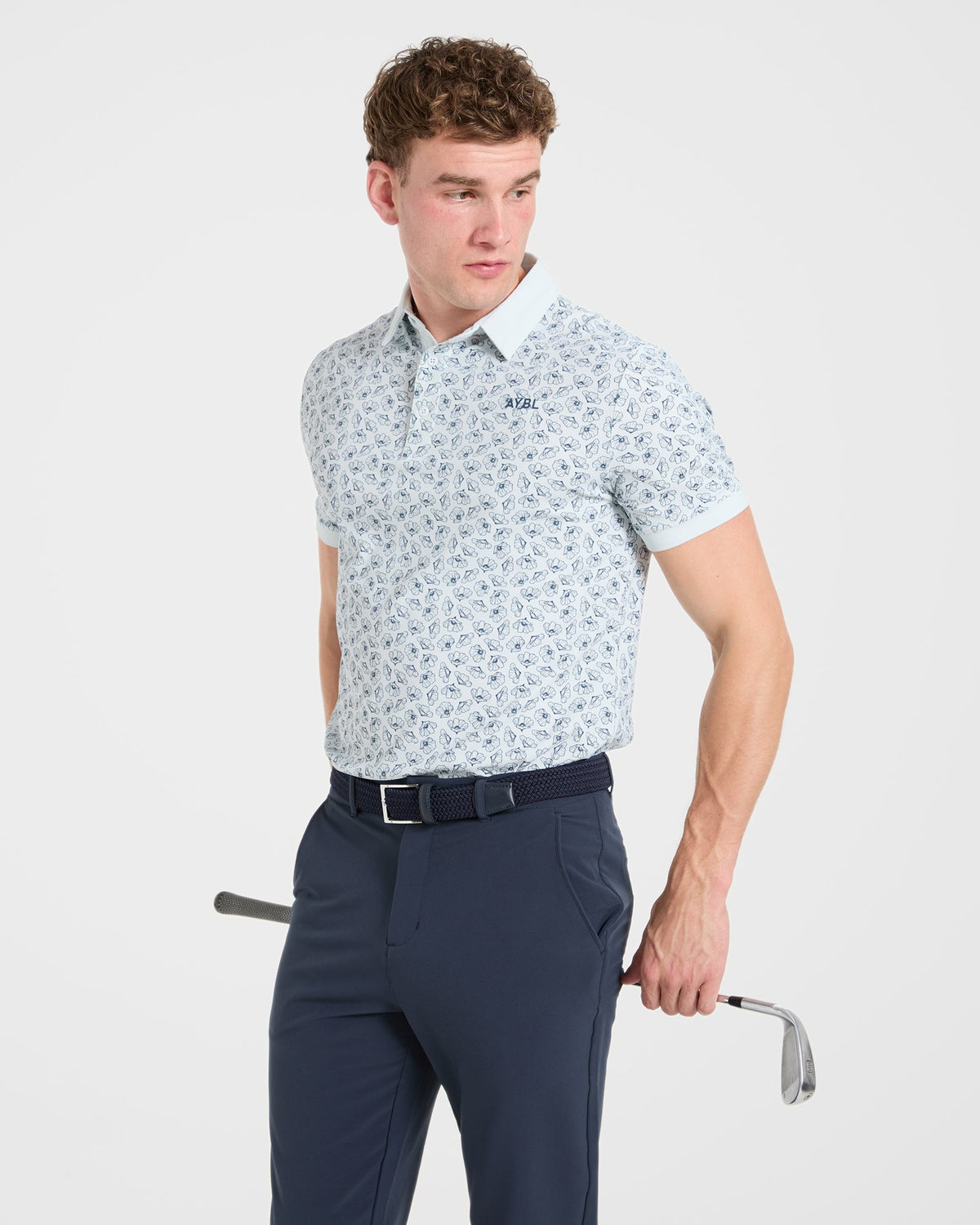 Precision Camellias Polo - Ice Bleu