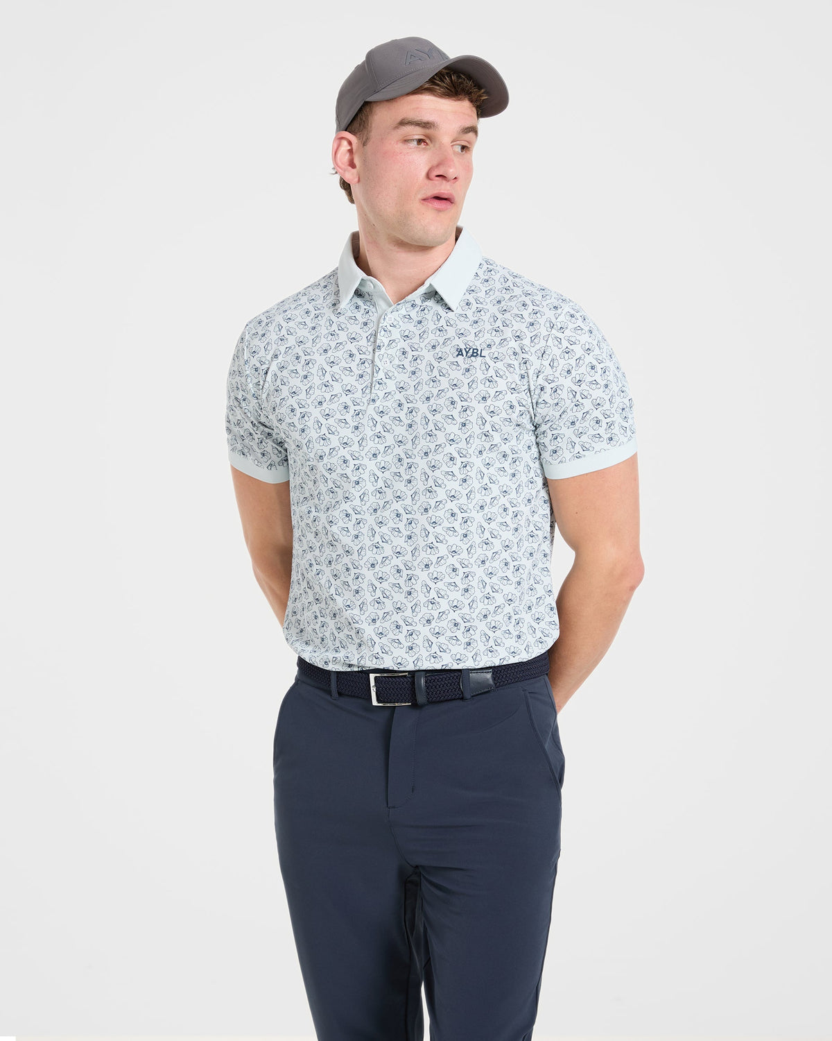 Precision Camellias Polo - Ice Bleu