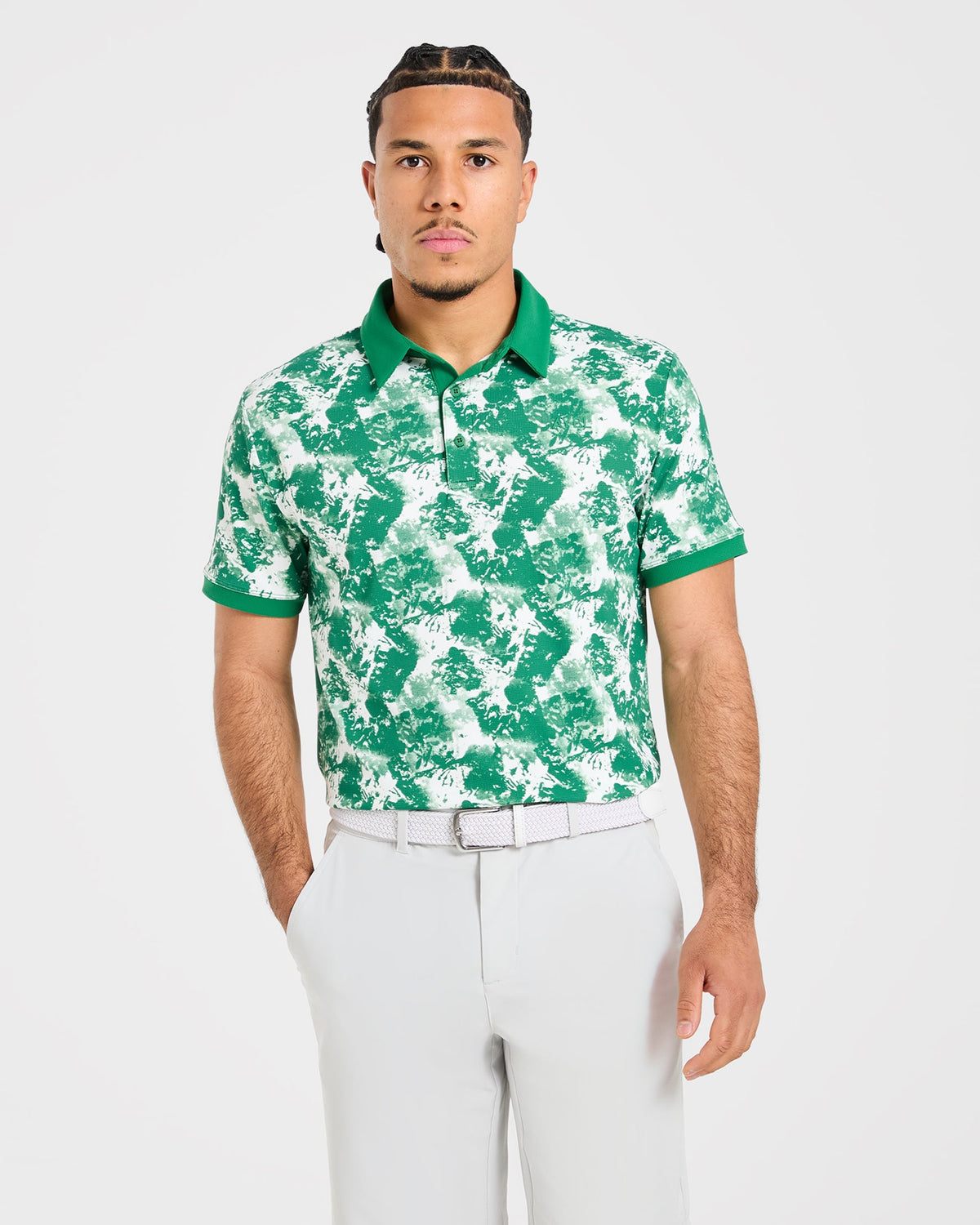 Precision Splatter Polo - Rye Vert/Crème