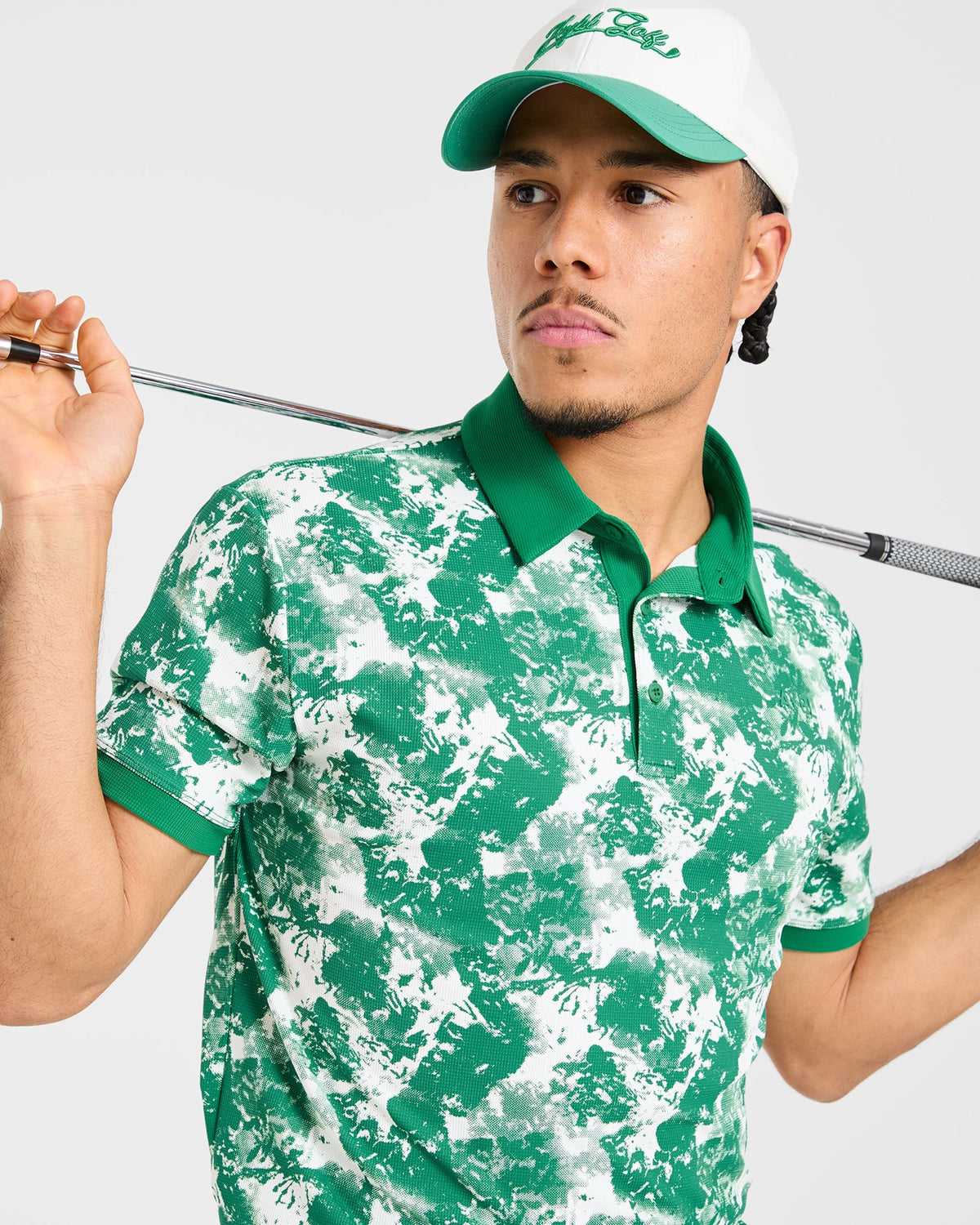 Precision Splatter Polo - Rye Vert/Crème