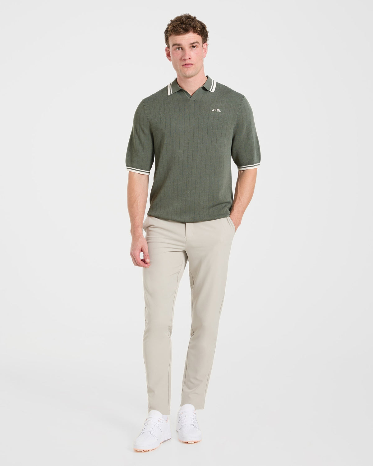 Classic Knitted Polo - Hillside Vert