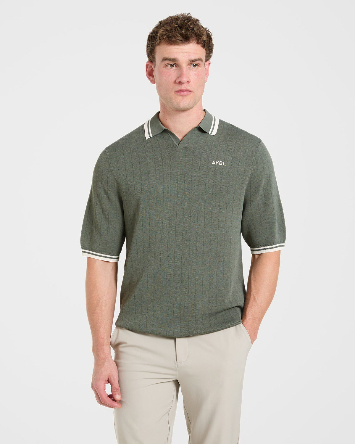 Classic Knitted Polo - Hillside Vert