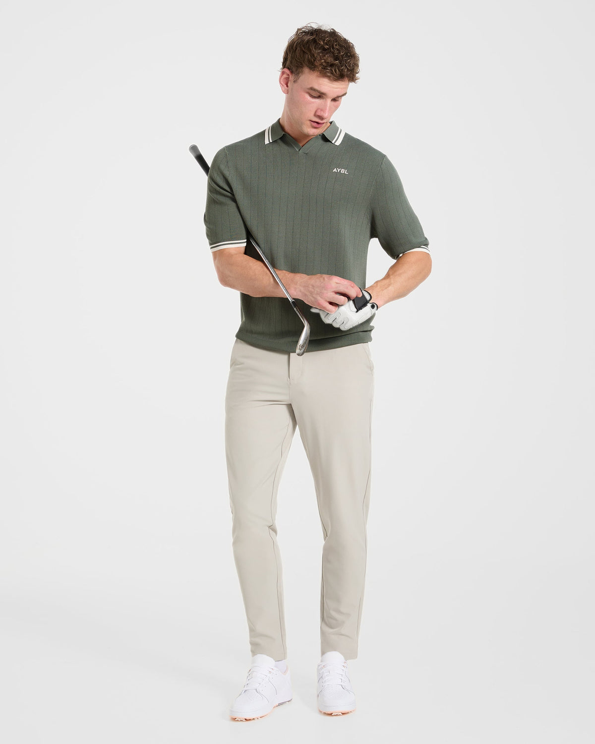 Classic Knitted Polo - Hillside Vert