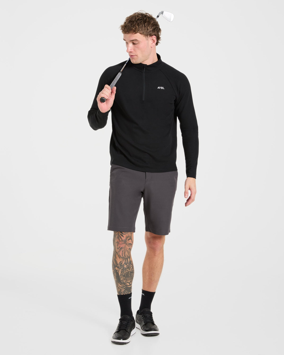 Precision Hybrid 1/4 Zip Pullover - Black