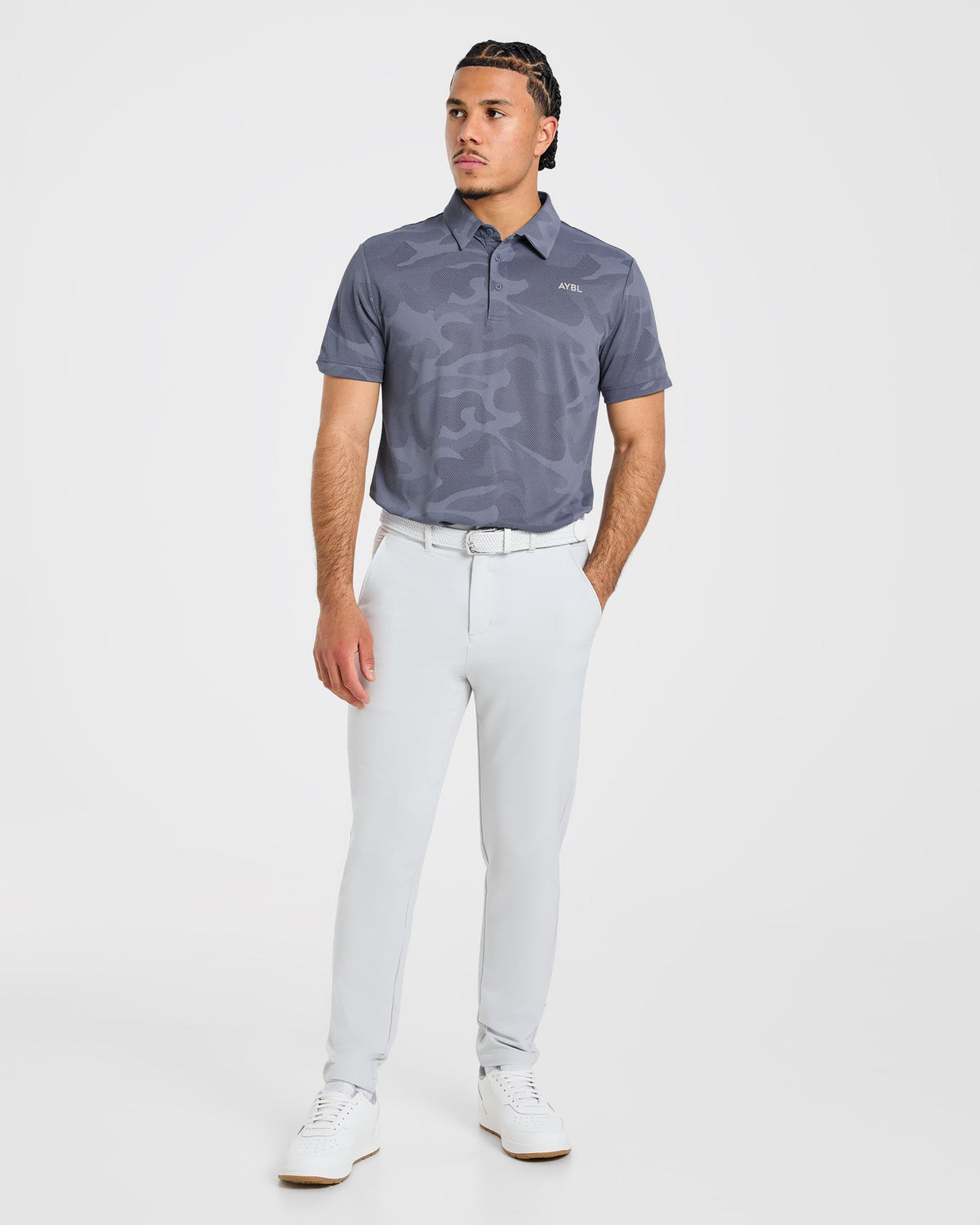 Camo Polo - Slate Bleu
