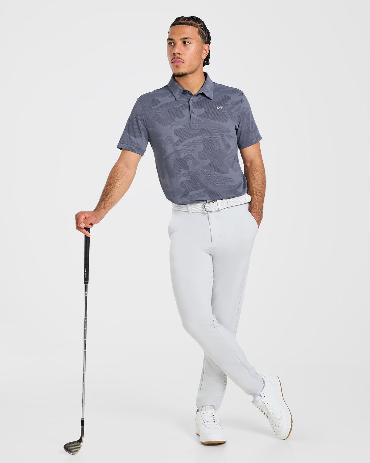 Camo Polo - Slate Bleu