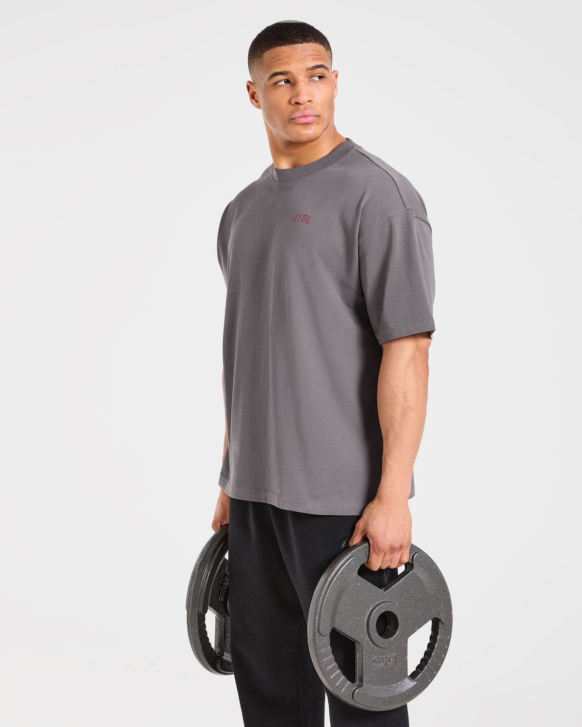 Strength Division Oversized T Shirt - Charcoal/Rouge