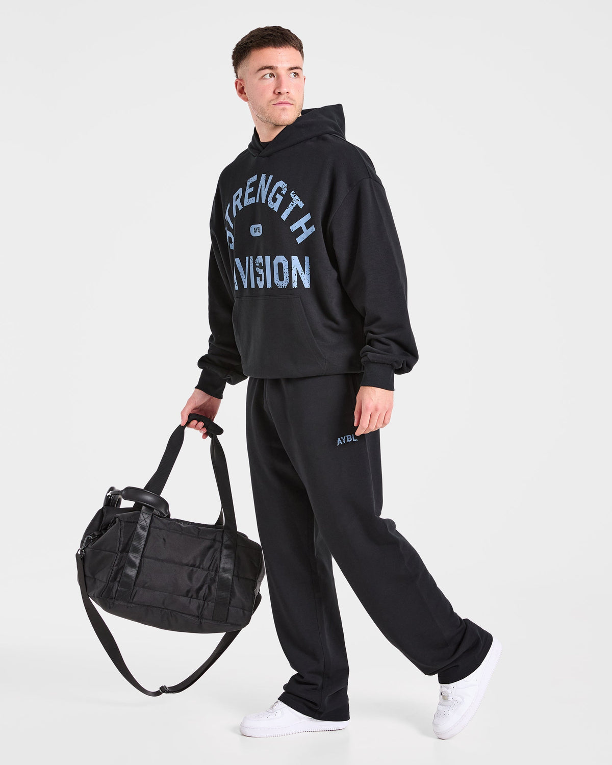 Strength Division Oversized Straight Leg Joggers - Noir/Bleu