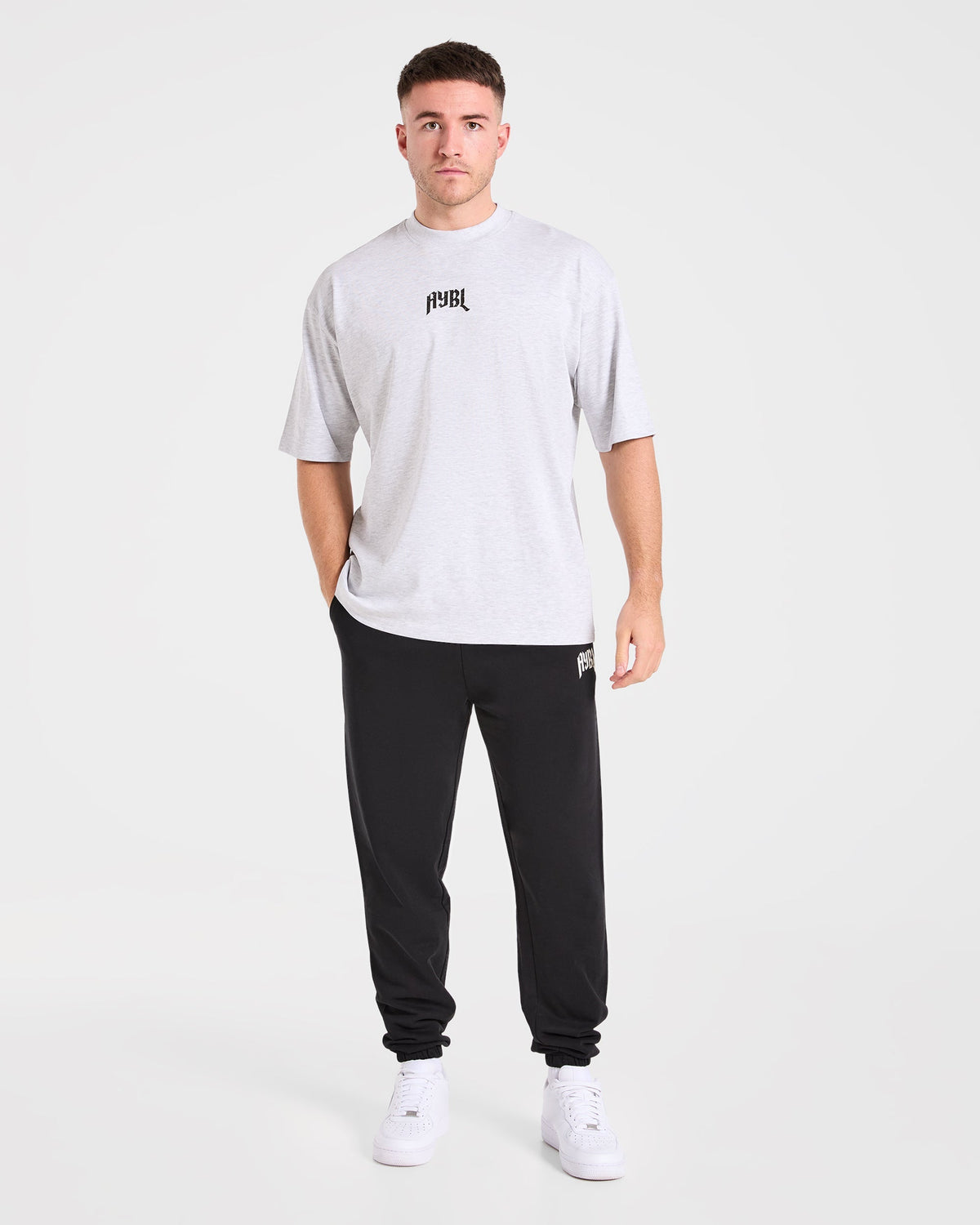 Heavy Lifting Gothic Oversized T Shirt - Gris Marl