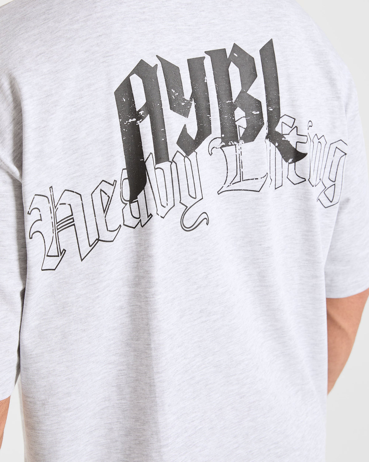Heavy Lifting Gothic Oversized T Shirt - Gris Marl