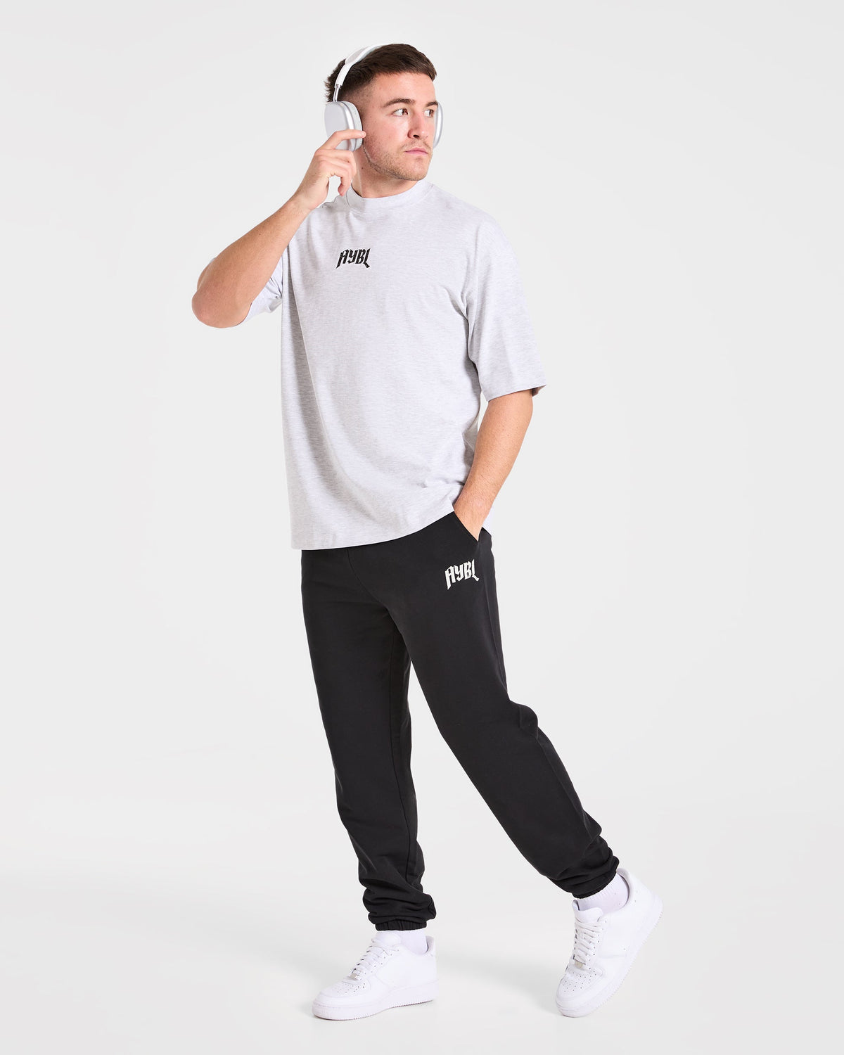 Heavy Lifting Gothic Oversized T Shirt - Gris Marl