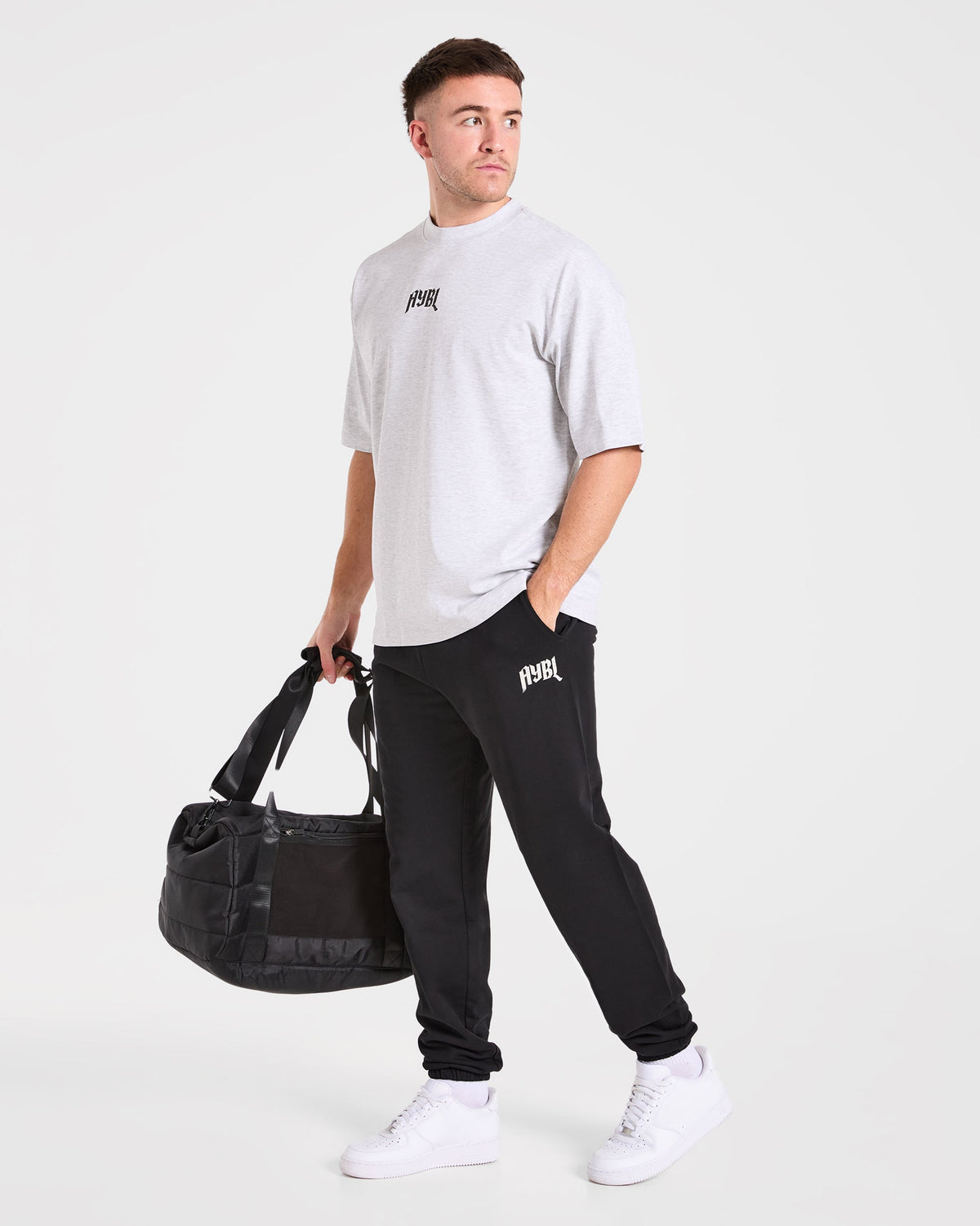 Heavy Lifting Gothic Oversized T Shirt - Gris Marl