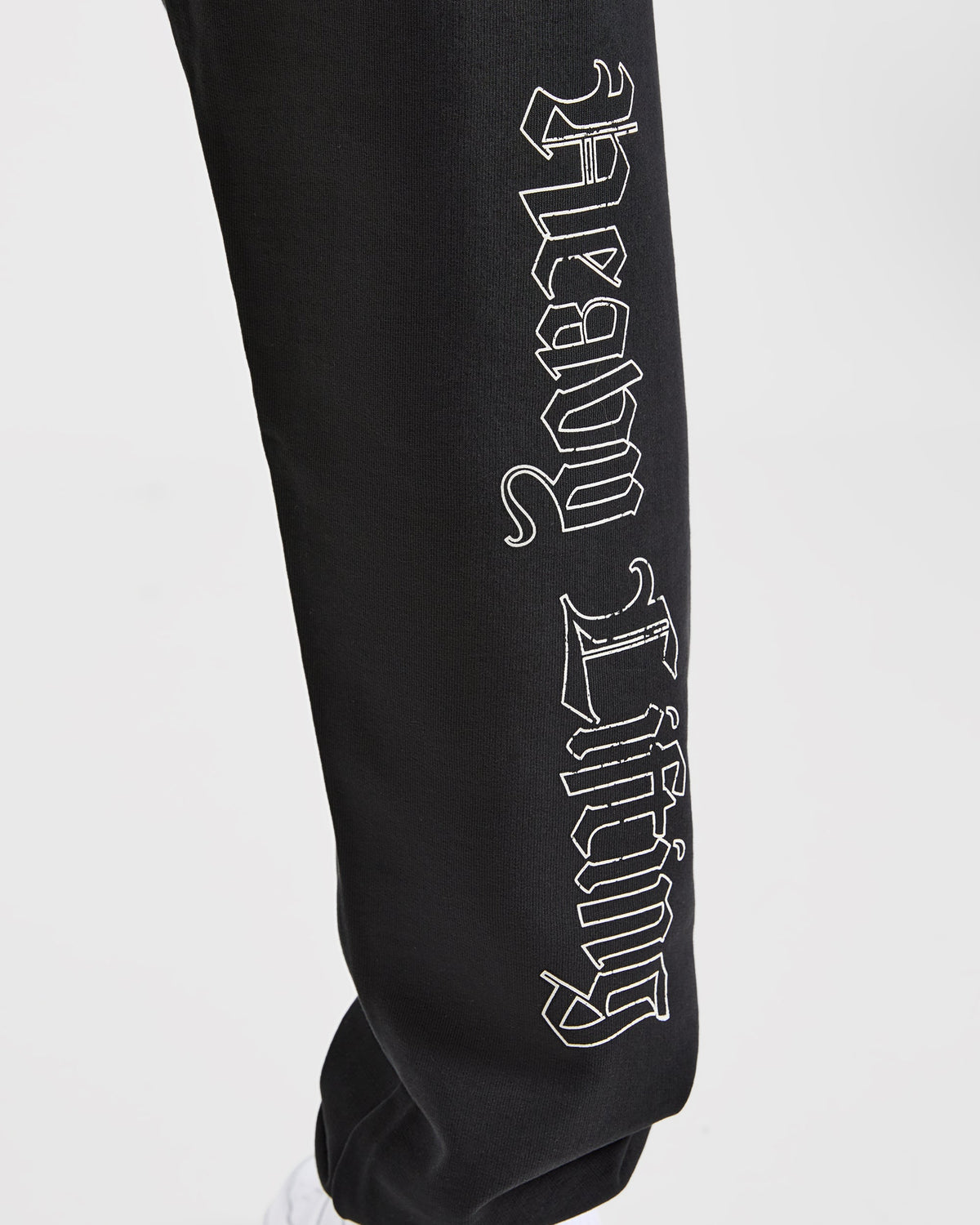 Heavy Lifting Gothic Oversized Joggers - Noir/Off Blanc