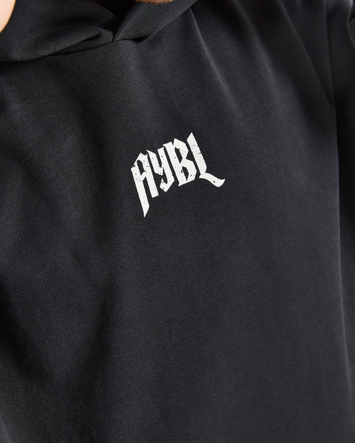 Heavy Lifting Gothic Oversized Hoodie - Noir/Off Blanc