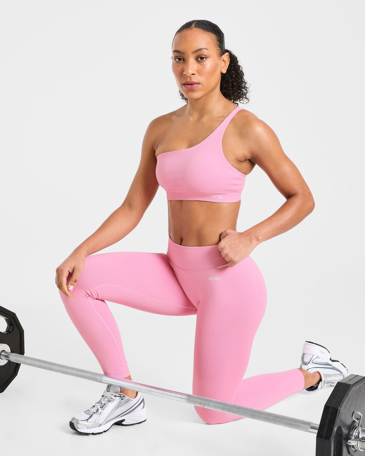 Enhance Seamless One Shoulder Sports Bra - Sugar Rose