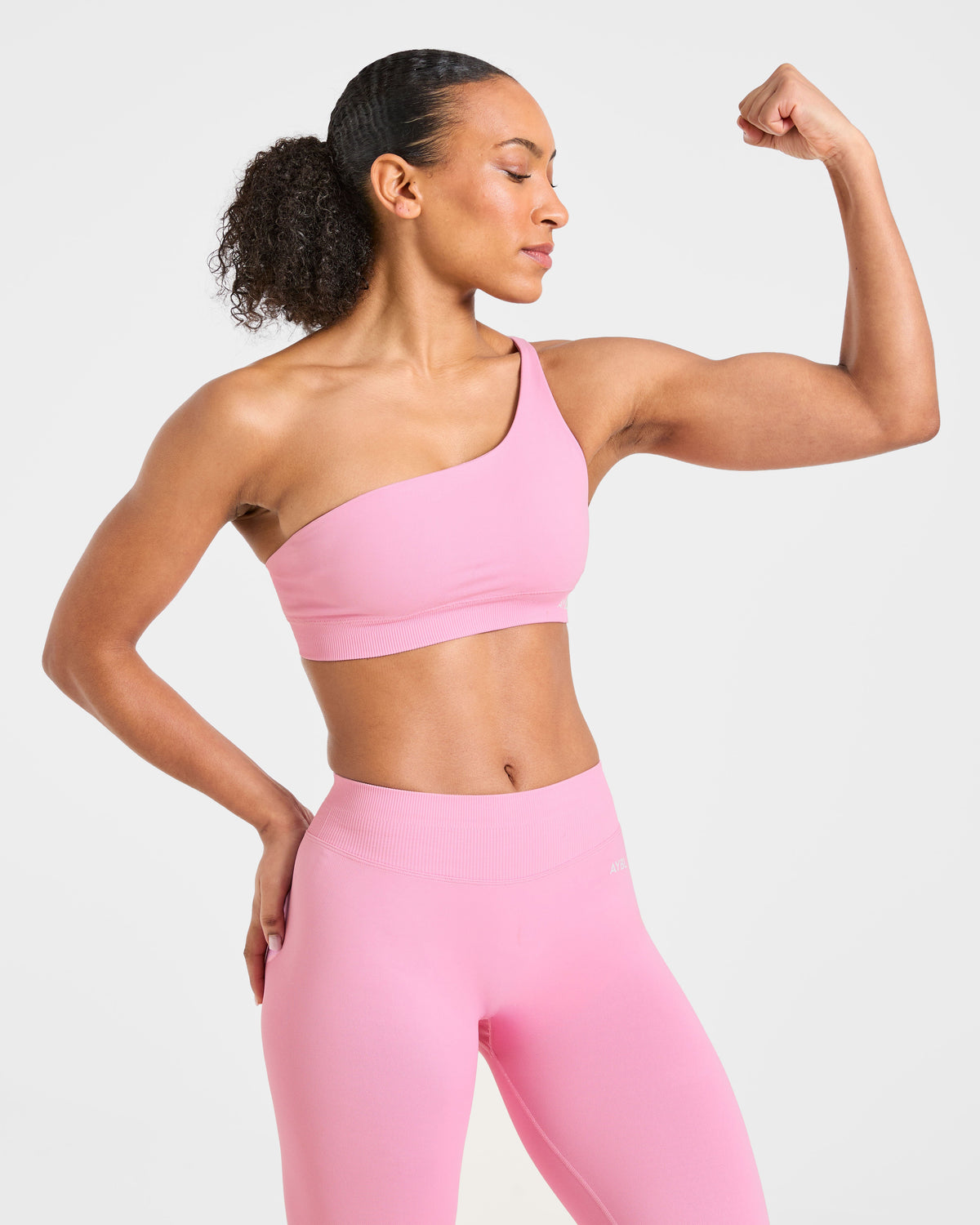 Enhance Seamless One Shoulder Sports Bra - Sugar Rose