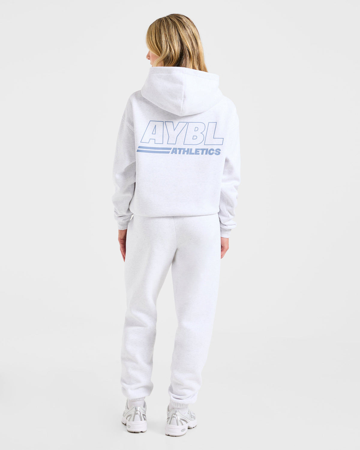 Athletics Track Oversized Hoodie - Heather Gris/Slate Bleu