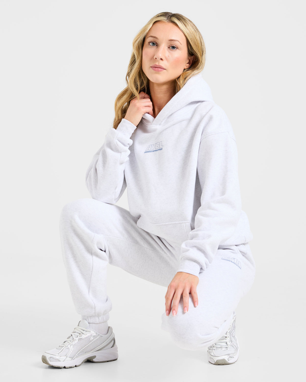 Athletics Track Oversized Hoodie - Heather Gris/Slate Bleu