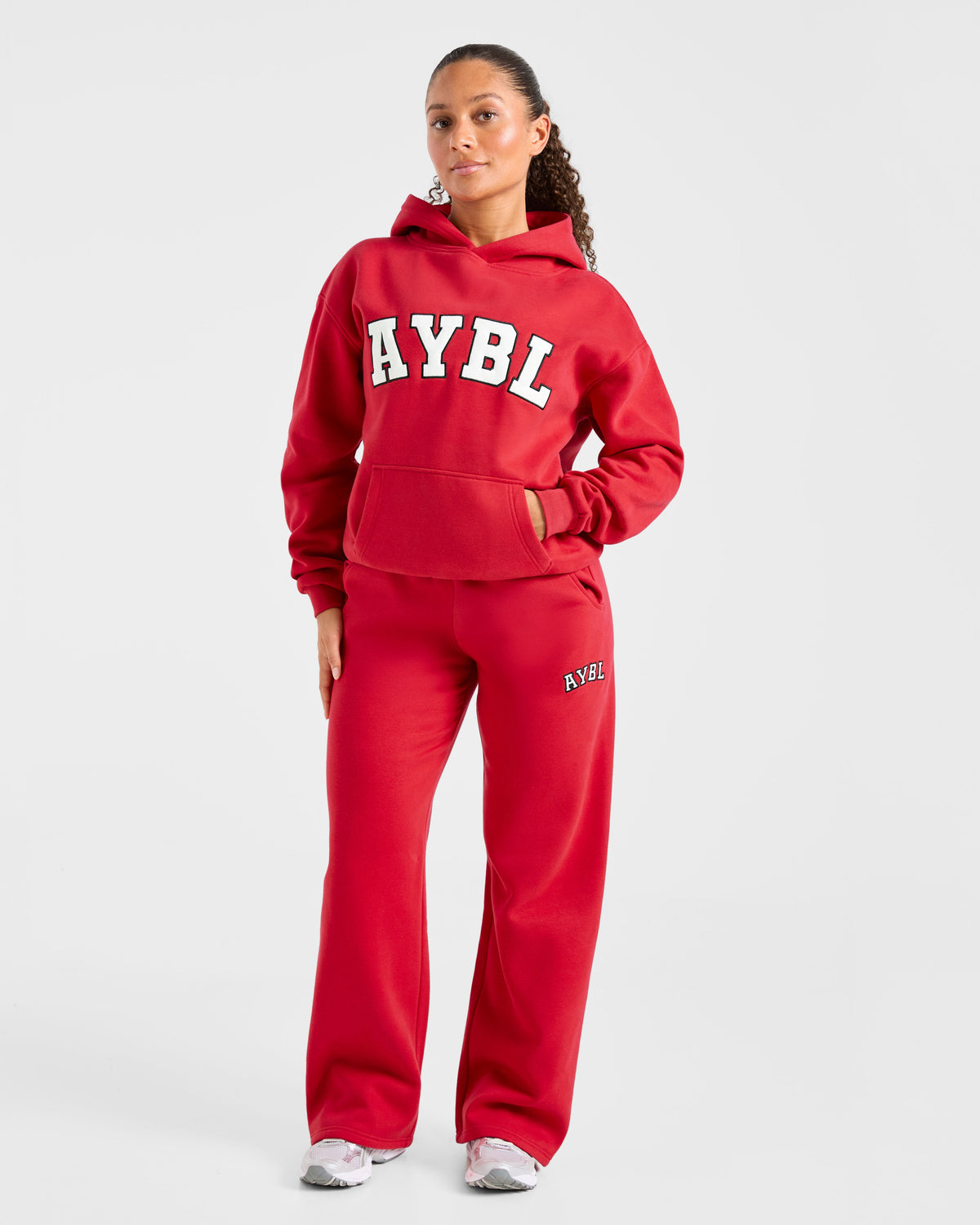 Varsity 2.0 Oversized Straight Leg Joggers - Rouge