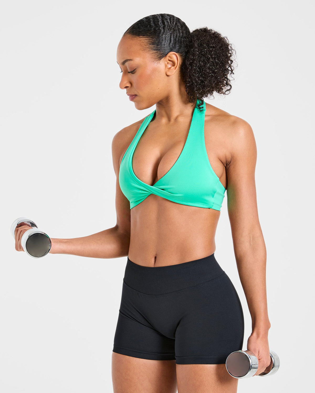 Essential Halterneck Sports Bra - Mint Vert