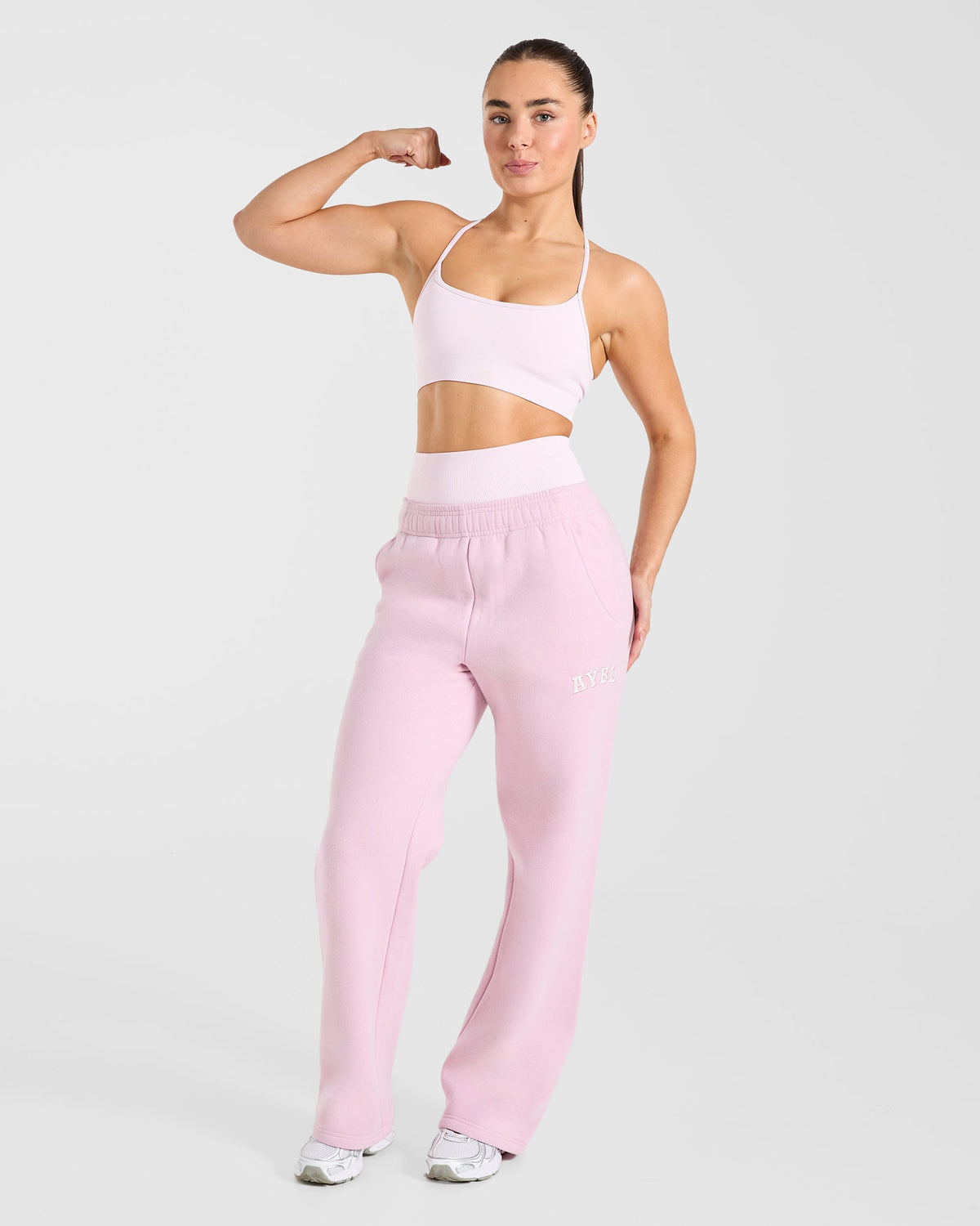 Varsity 2.0 Oversized Straight Leg Joggers - Iced Rose