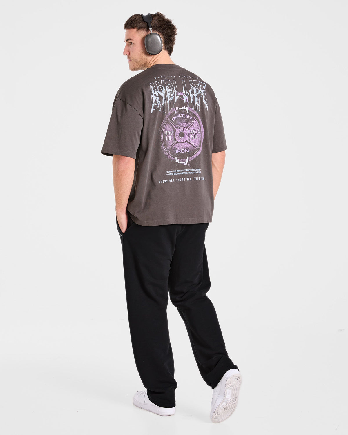 Doberman Strength Oversized T Shirt - Storm Gris