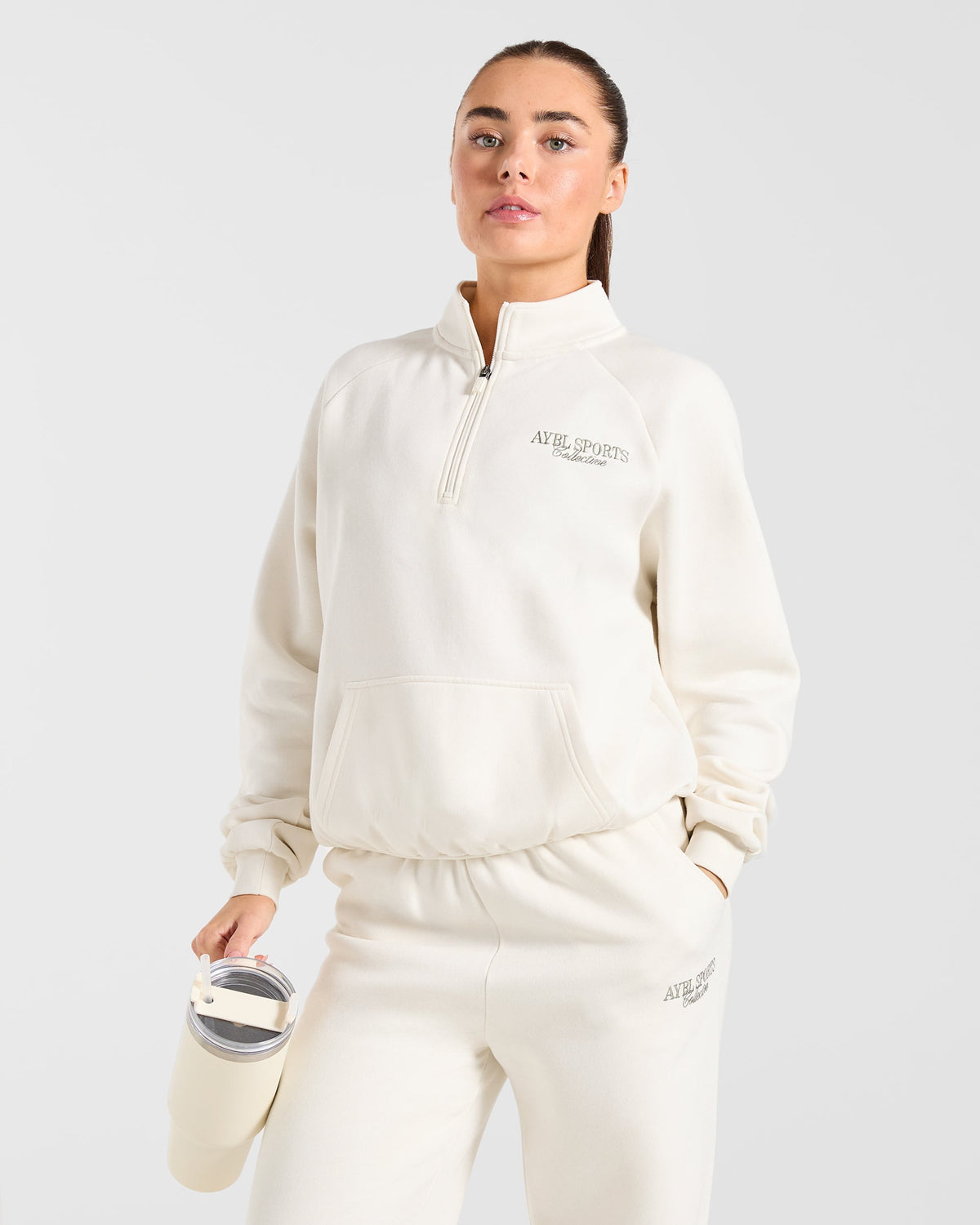 Sports Collective Oversized Straight Leg Joggers - Off Blanc/Vert