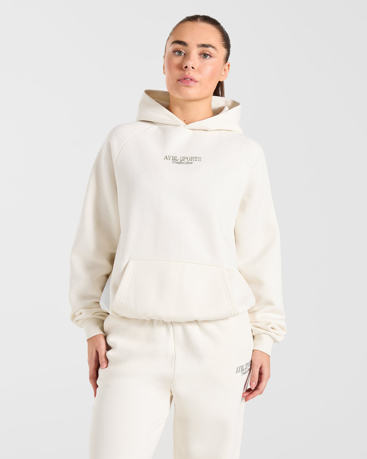 Sports Collective Oversized Hoodie - Off Off Blanc/Vert