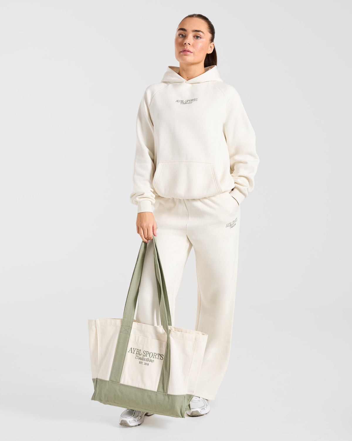 Sports Collective Oversized Hoodie - Off Off Blanc/Vert