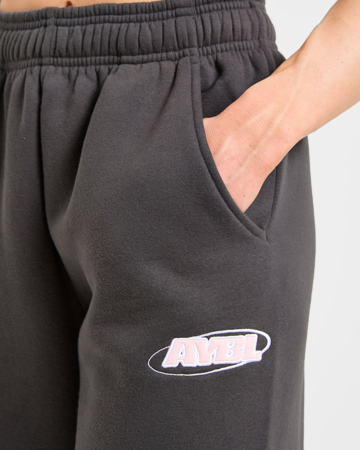 Sports Essentials Oversized Straight Leg Joggers - Charcoal/Rose