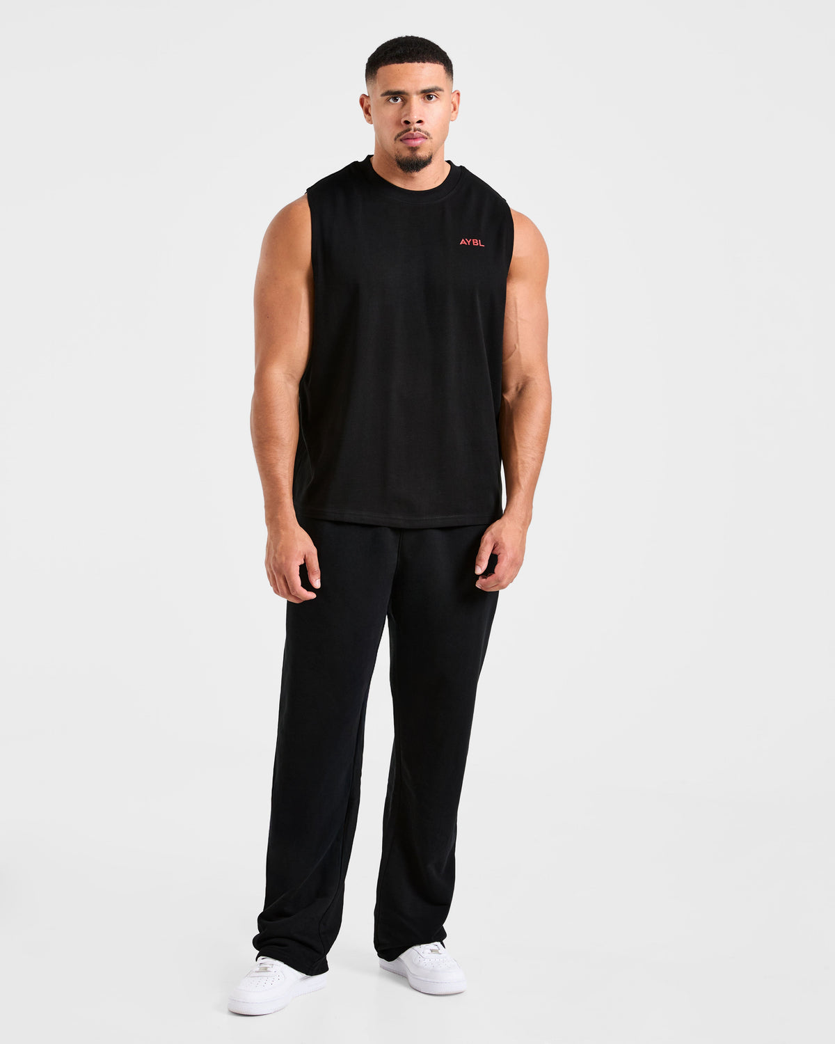 Essential Oversized Graphic Tank - Noir/Rouge