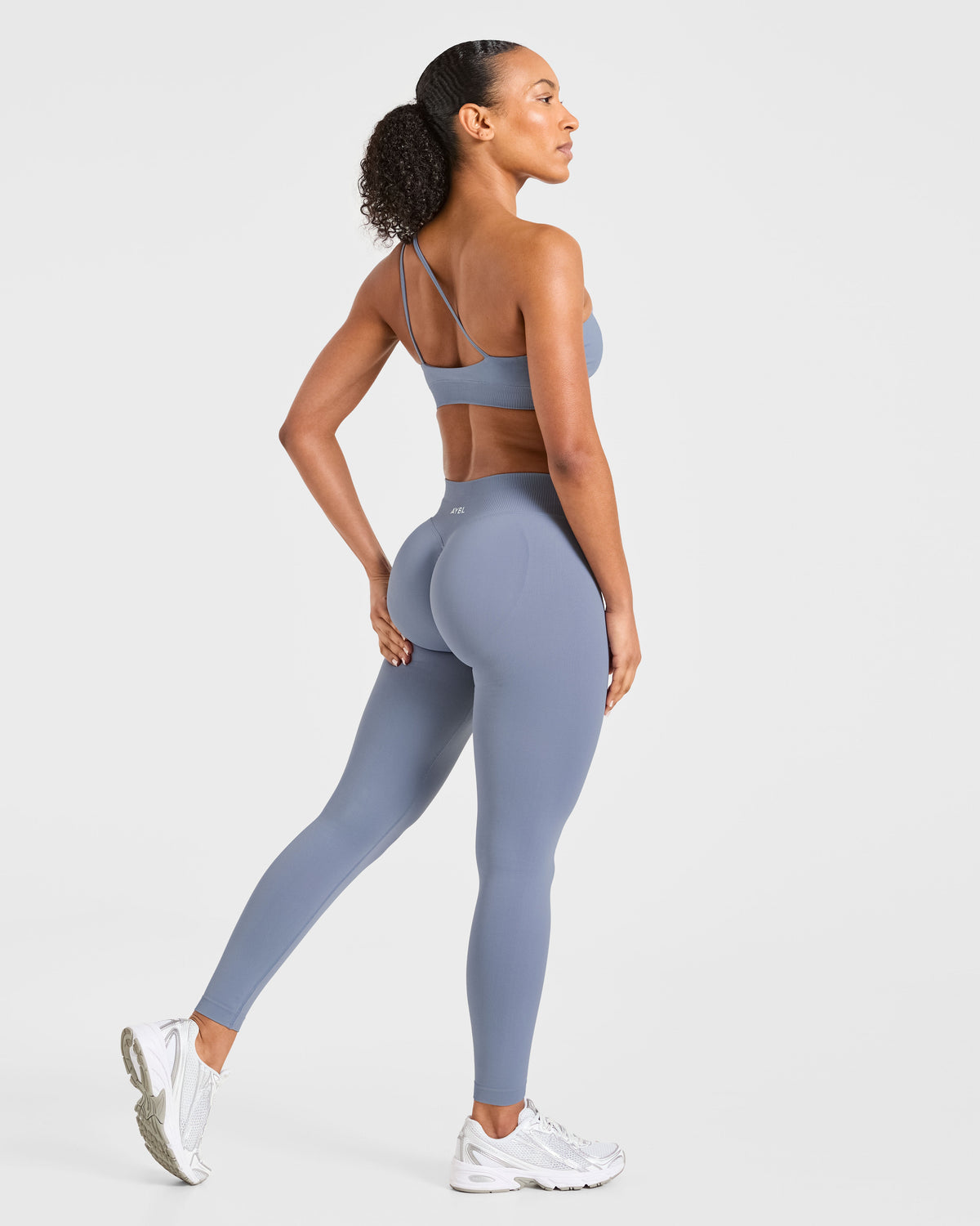 Enhance Seamless One Shoulder Sports Bra - Slate Bleu