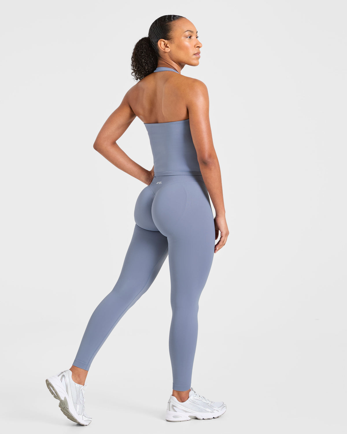 Enhance Seamless Halterneck Top - Slate Bleu