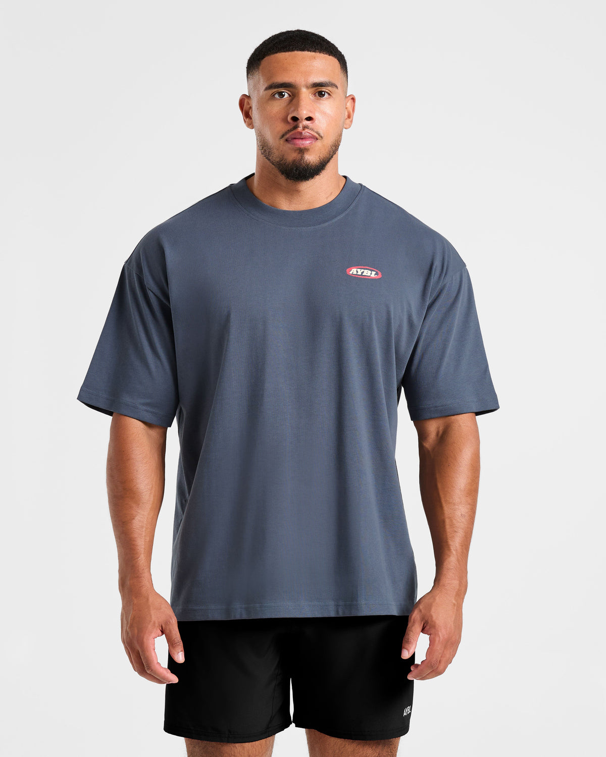 Athletics Script Oversized T Shirt - Vintage Bleu