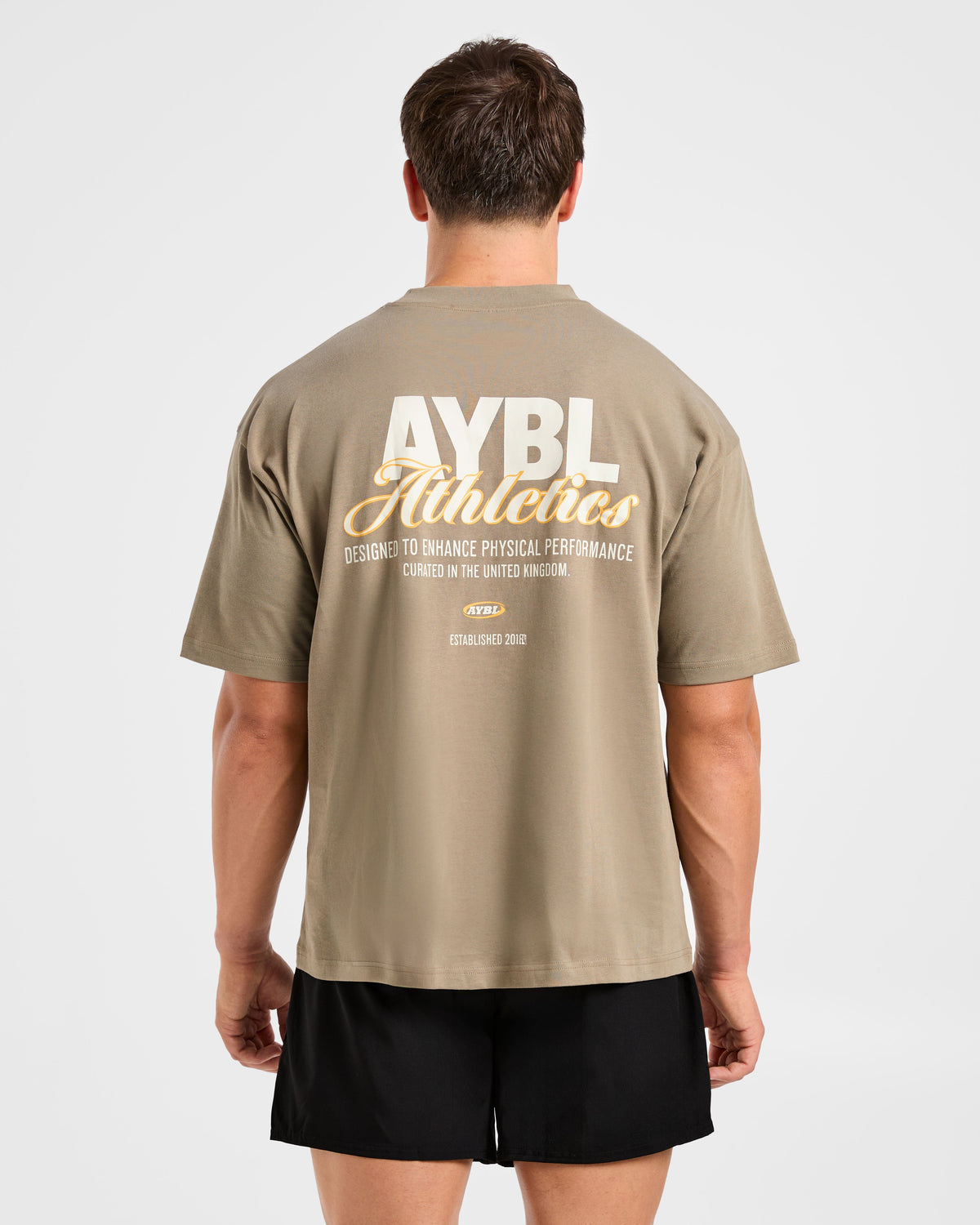 Athletics Script Oversized T Shirt - Olive Sand