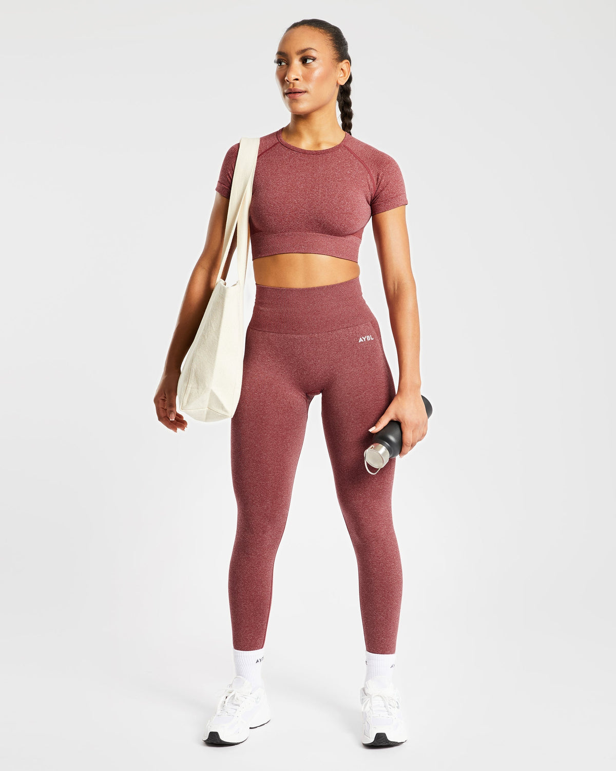 Empower Seamless Crop Top - Rouge Marl