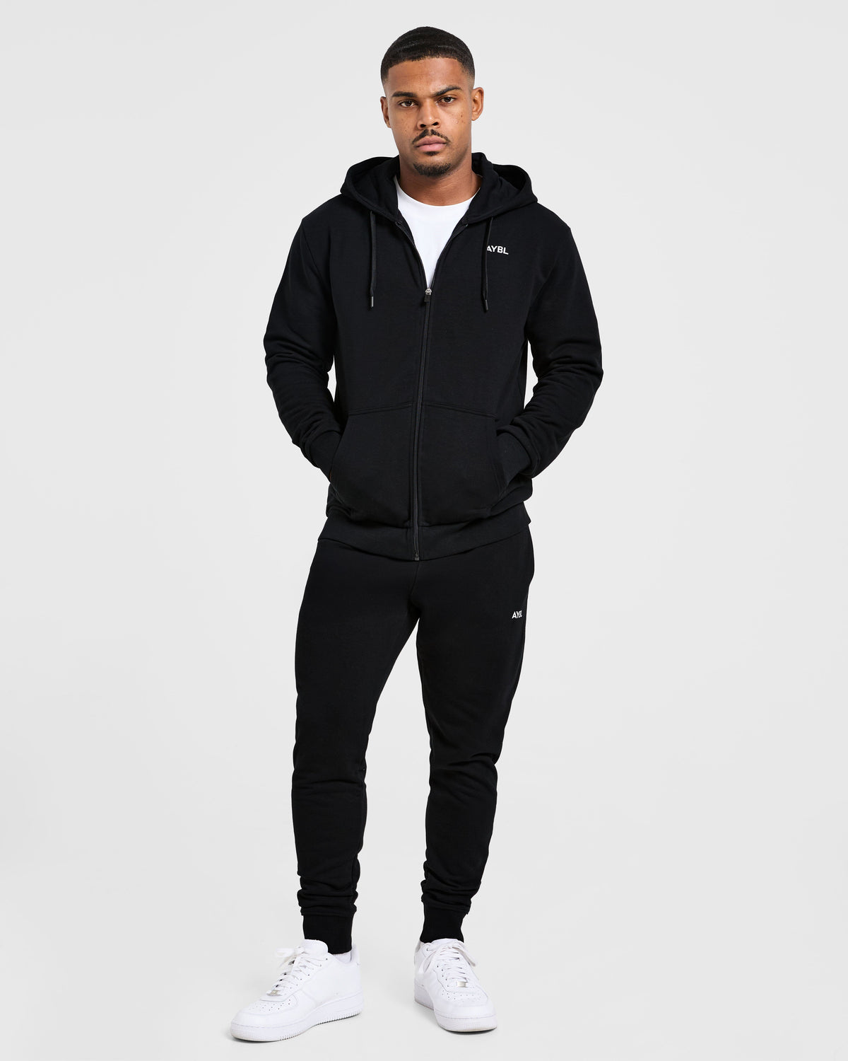 Essential Lightweight Zip Up Hoodie - Noir