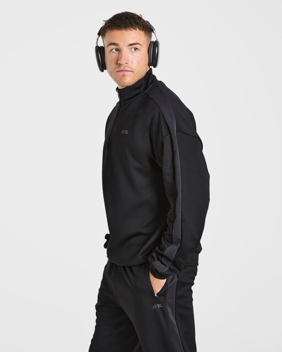 Classic Track 1/4 Zip Pullover - Noir/Charcoal