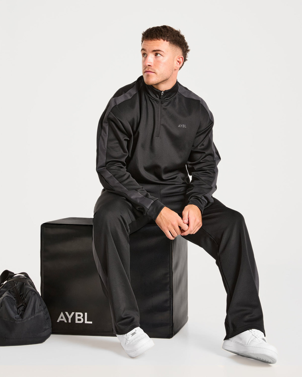Classic Track 1/4 Zip Pullover - Noir/Charcoal
