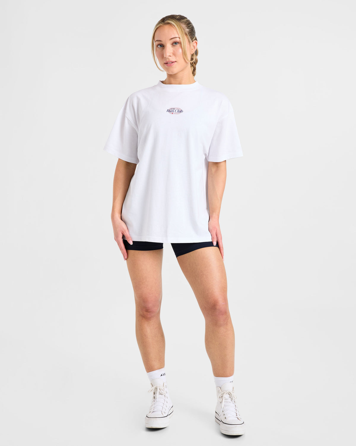 Run Club Oversized T Shirt - Blanc