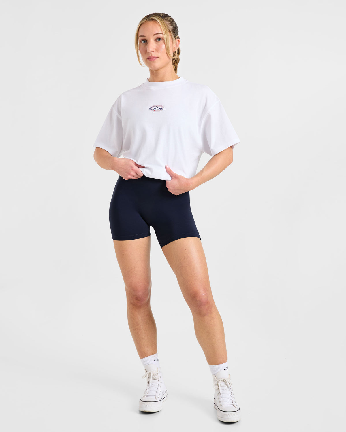 Run Club Oversized T Shirt - Blanc
