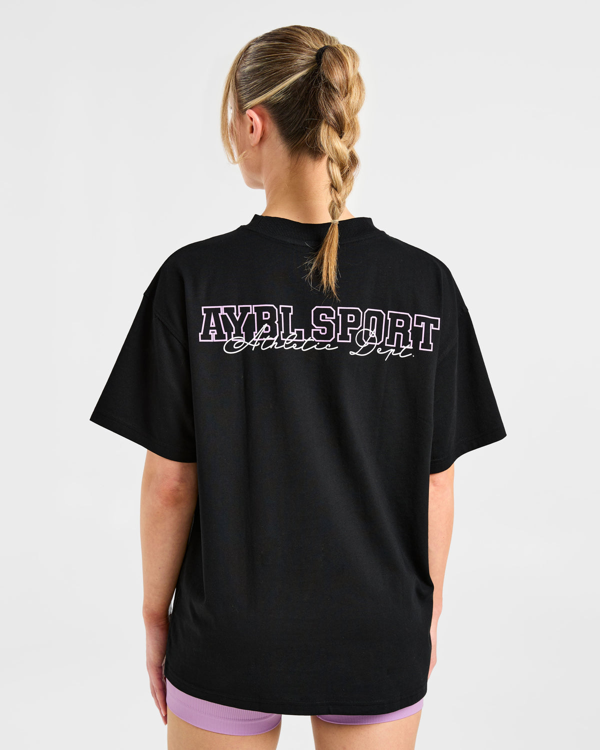 Varsity Dept. Oversized T Shirt - Noir/Lilac