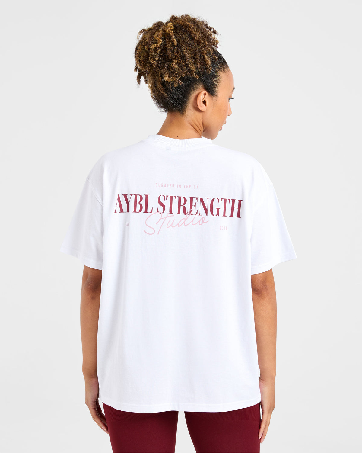 AYBL Strength Studio Oversized T Shirt - Blanc