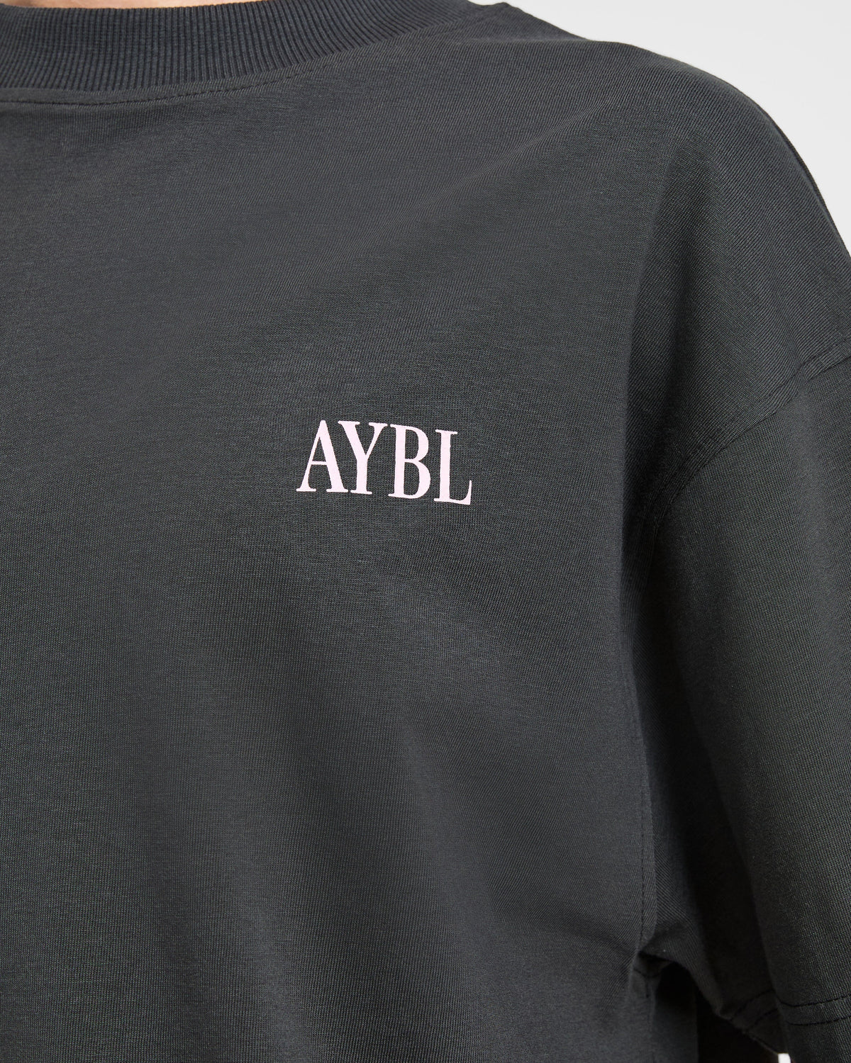 AYBL Strength Studio Oversized T Shirt - Charcoal/Rose