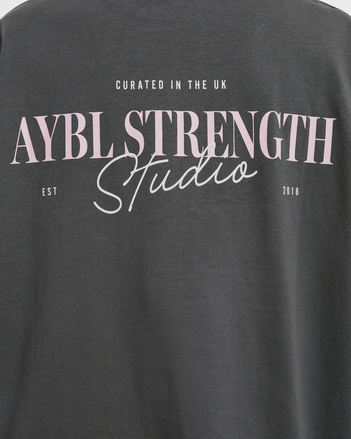 AYBL Strength Studio Oversized T Shirt - Charcoal/Rose