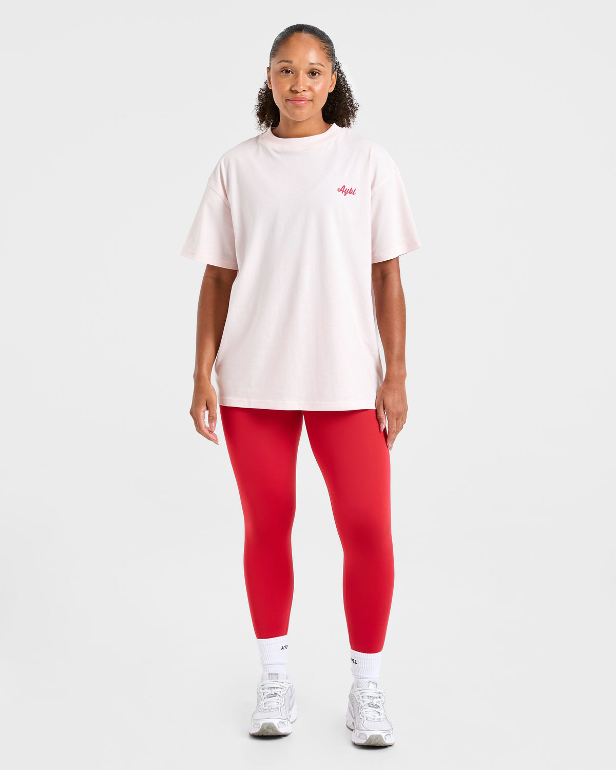 Retro Athletics Club Oversized T Shirt - Rose