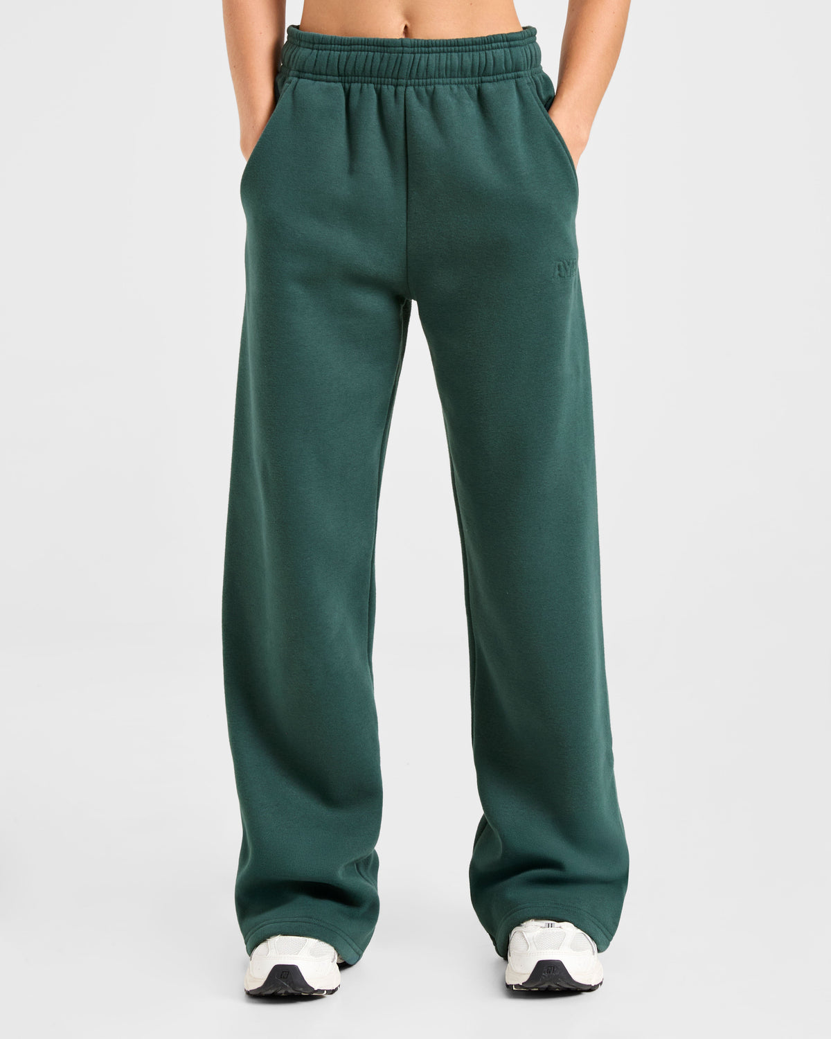 Classic Plush Oversized Straight Leg Joggers - Pine Vert